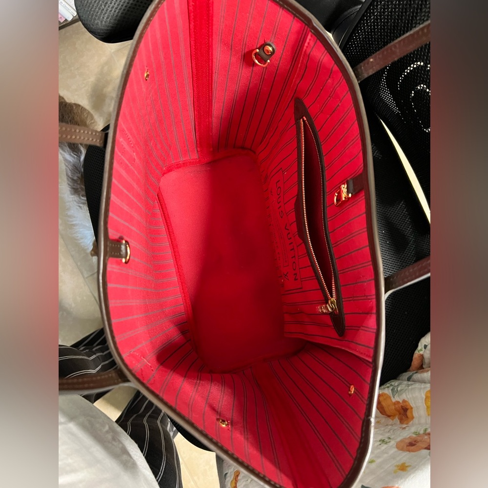 Source Unknown Brown Checkered Tote with Red Interior - Picture 2 of 11